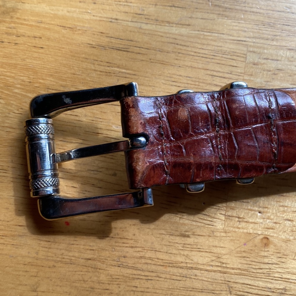 Belt Brown color Martin Dingman brand Alligator-Grain Leather Size 38 pre-owned - Picture 10 of 15